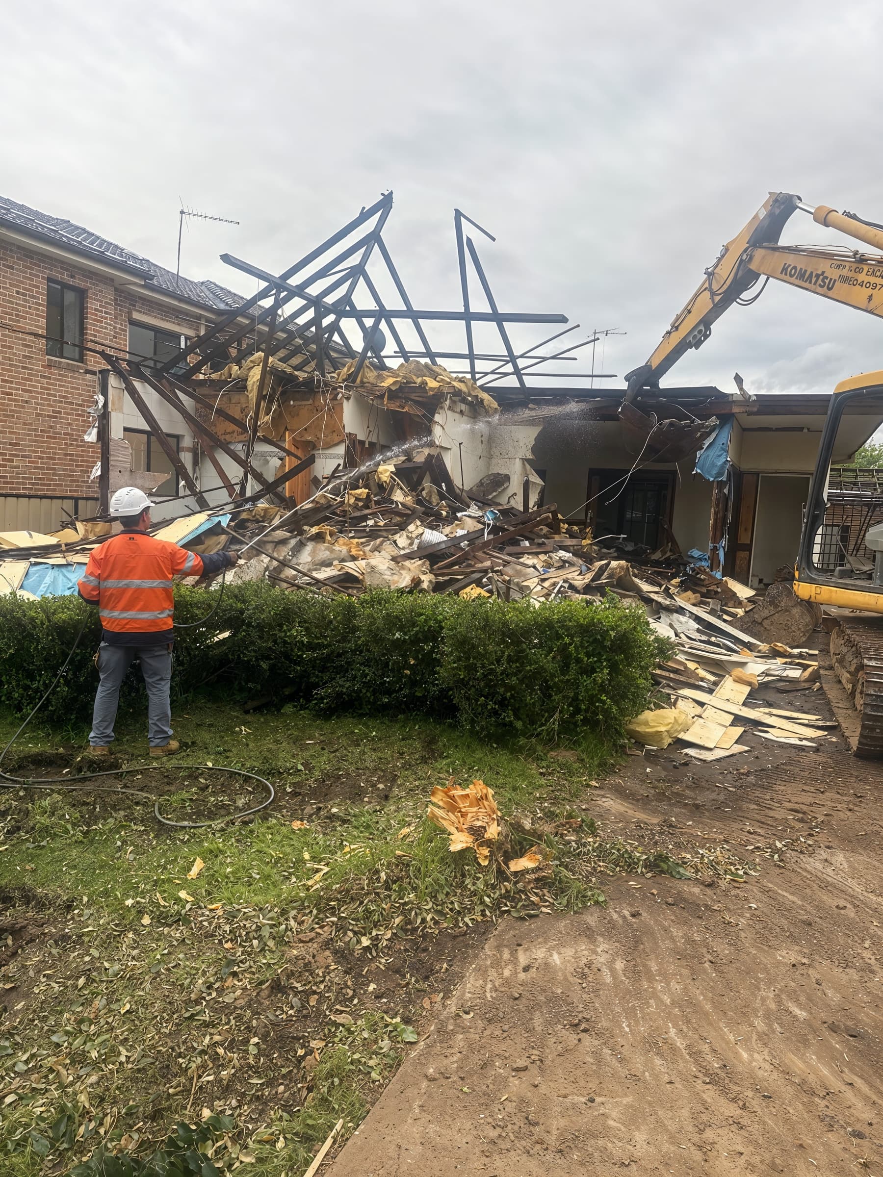 House demolition in progress